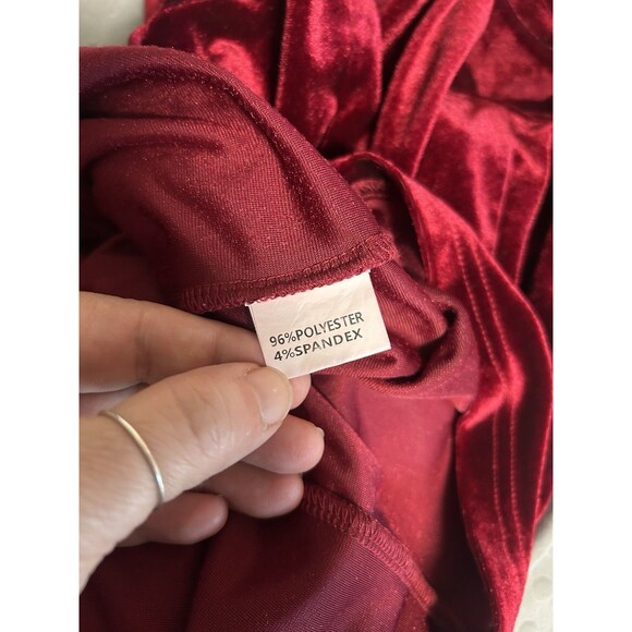 Unbranded Garnet Maroon velvet Mini Dress Sz Small Whimsygoth Y2K Holiday Fairy - Picture 7 of 8